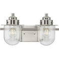 thumbnail image 6 of Northlake Collection Two-Light Brushed Nickel Clear Glass Transitional Bath Light, 6 of 14