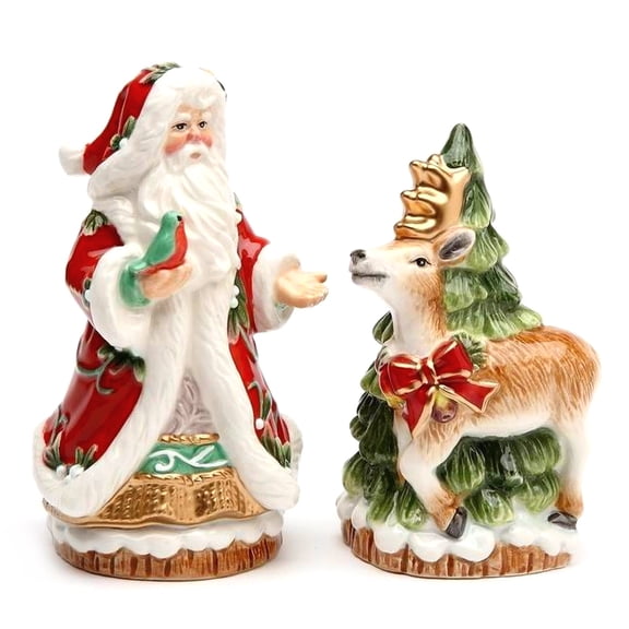 Victorian Harvest Santa & Reindeer  Salt & Pepper Shaker