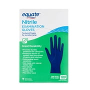 Equate Nitrile Exam Gloves, One Size Fits Most, 100 Count