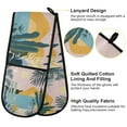 thumbnail image 2 of Yayeee Double Oven Mitt Kitchen Heat Resistant Baking 35" x7" Quilted Glove, Boho Style Sun, 2 of 6