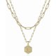 thumbnail image 1 of Dainty Layered Initial Necklaces for Women, 14K Gold Plated Paperclip Chain Necklace Simple Cute Hexagon Letter Pendant Initial Choker Necklace Gold L, 1 of 4