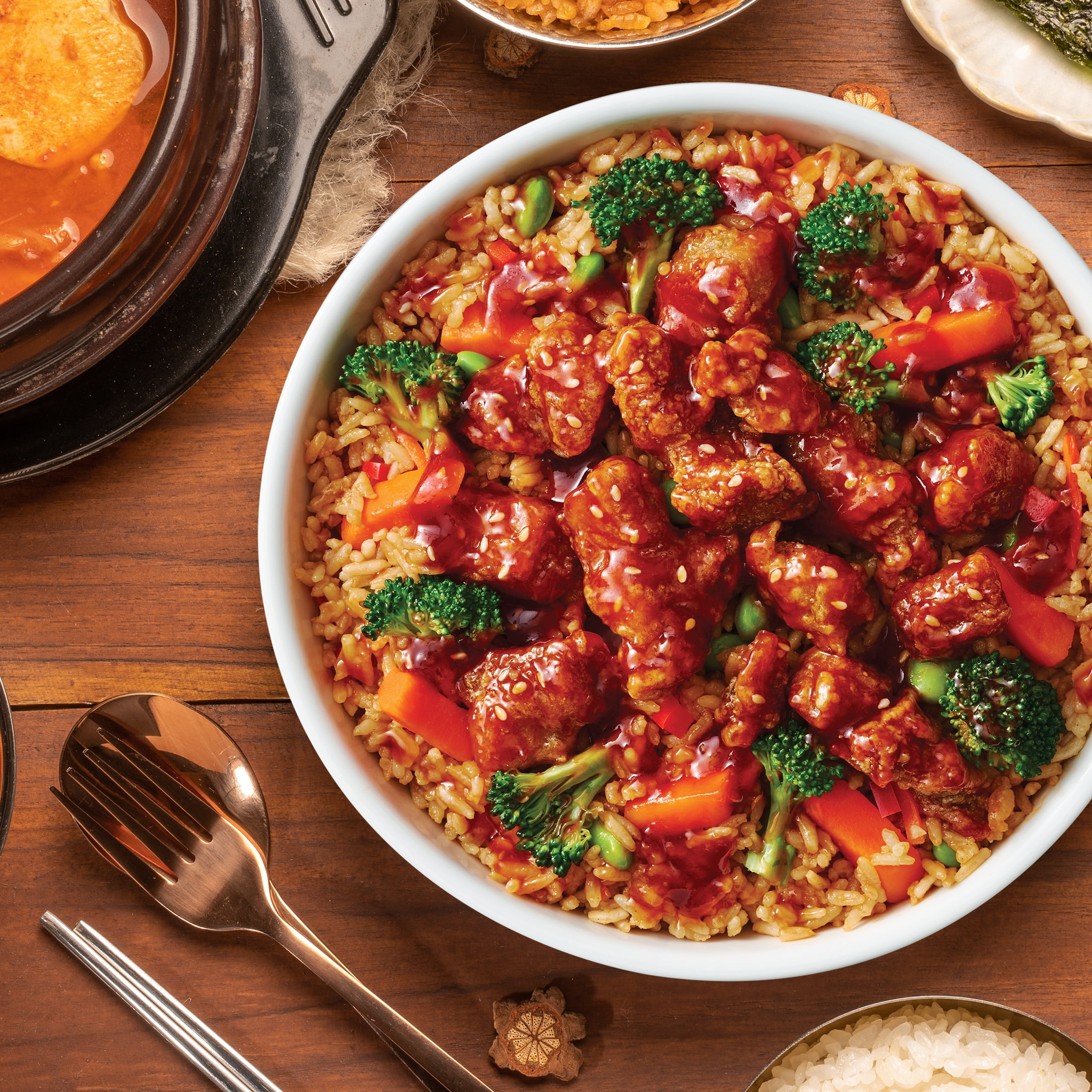 Esther Choi's Hot Honey Sesame Chicken with Fried Rice and Vegetables, 9.5 oz (Frozen)