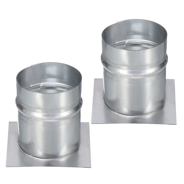 Uxcell 2Pcs 3" Galvanized Steel Duct Connector Flange Air Ducting Mounting Plate,4"x4" Base