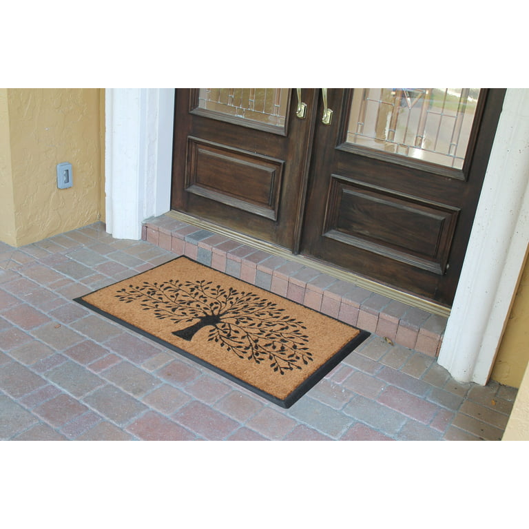 Hello-Extra Thick Front Door Rug for Patio, Welcome Mat, Rubber