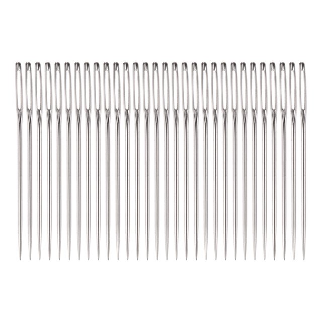 Unique Bargains 30Pcs Large Eye Needles 1.65' Stitching Needle Hand Sewing Embroidery Needle for Leather Cross Stitch