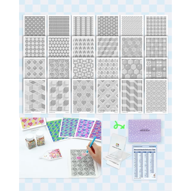 Tarjetas de Arte de Diamante Foreveryoung 24 Diseños con Pegamento para Adultos