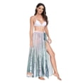 thumbnail image 2 of FORMRS Womens Long Sarong Beach Wrap Semi-Sheer Bikini Skirt Bathing Swimsuit Cover Up, Green Deer, 2 of 7