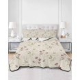 thumbnail image 3 of Flower Leaves, Twin Size Down Alternative Comforter, Lightweight Comforter Quilt Bedding Set with Pillow Shams Farmhouse Country Flower Bud Watercolor All Seasons Bed Comforter Duvet Insert 68"x86", 3 of 7