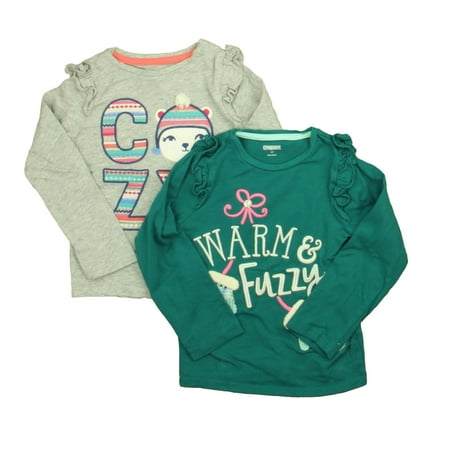 

Pre-owned Gymboree Girls Gray | Turquoise Long Sleeve T-Shirt size: 3T