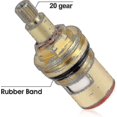 thumbnail image 2 of 2pcs Ceramic Disc Head, 1/2" Ceramic Cartridges, Universal Brass Faucet Replacement 20 Steps X 53mm(, 2 of 5