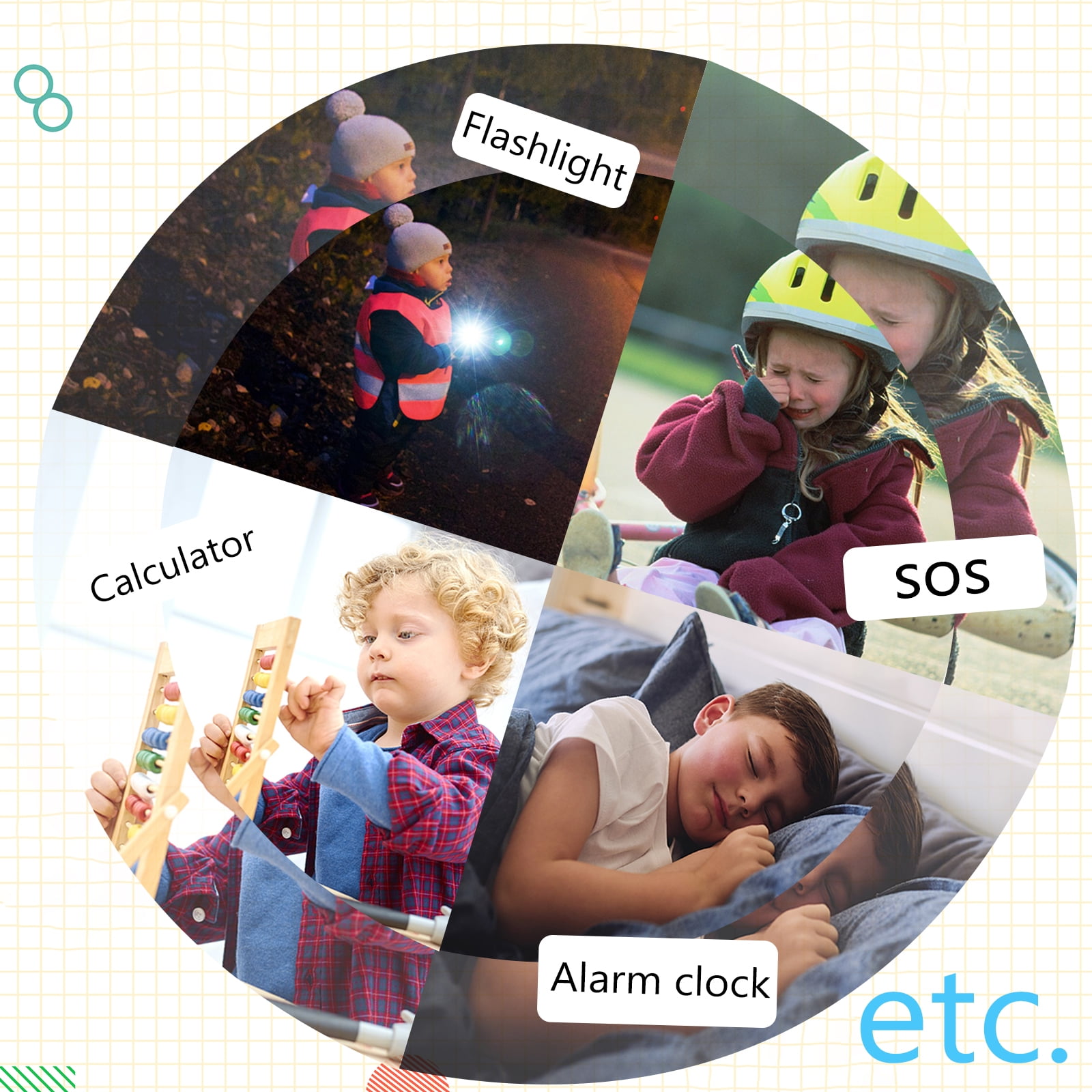 Kids Game Smart Watch for Boys Girls, 24 Games 5 Languages 3 Alarms 2 Cameras Music Torch Pedometer Calendar, 1 Count