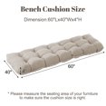 thumbnail image 5 of HONEY HOME Outdoor Bench Cushion, 60x20x4 Inch, Tufted Waterproof Swing Cushions with Ties for Patio Bench Window, 5 of 7