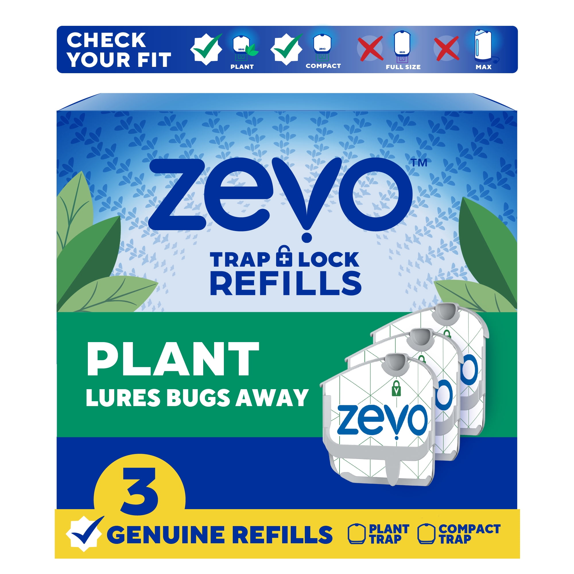 Zevo Plant Flying Insect Trap Bundle - 1 Plug In Device & 5 Refill
