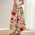 thumbnail image 6 of WMTBSRSW Long Skirts for Women Summer Vintage Floral Flowy Boho Maxi Skirt Trendy Beach Vacation Outfit with Pockets Pink XX-Large, 6 of 9