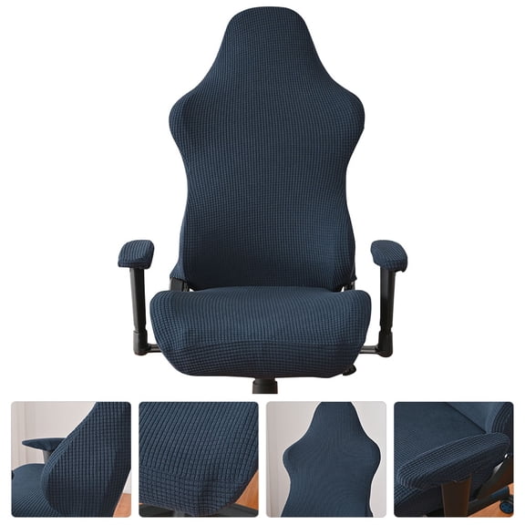 HONMEET Navy Stretch Chair Cover Protector for Gaming and Computer Chairs, Washable Elastic Fabric, 1 Set