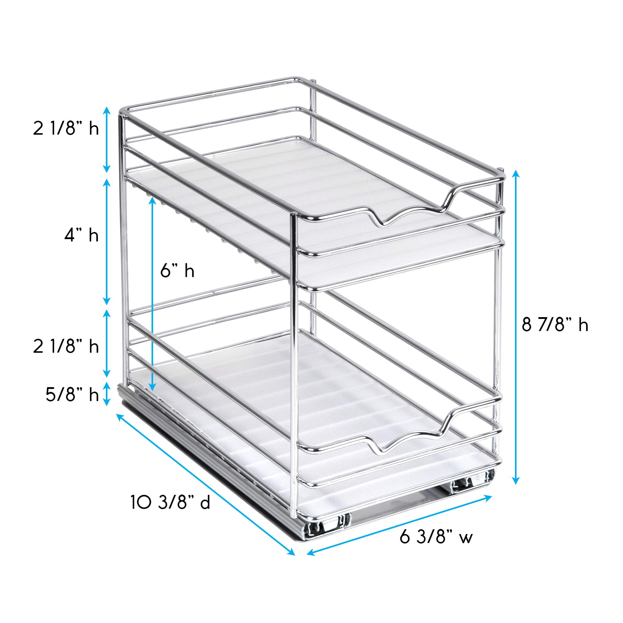 Sakugi Spice Rack for Cabinet - Two-Tier Pull Out Spice Racks for Kitc