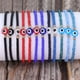 thumbnail image 4 of Pulsera con cuentas de vidrio y cuentas de cobre, ojos de demonio, ajustable, tejida a mano, cuerda para, 4 of 6