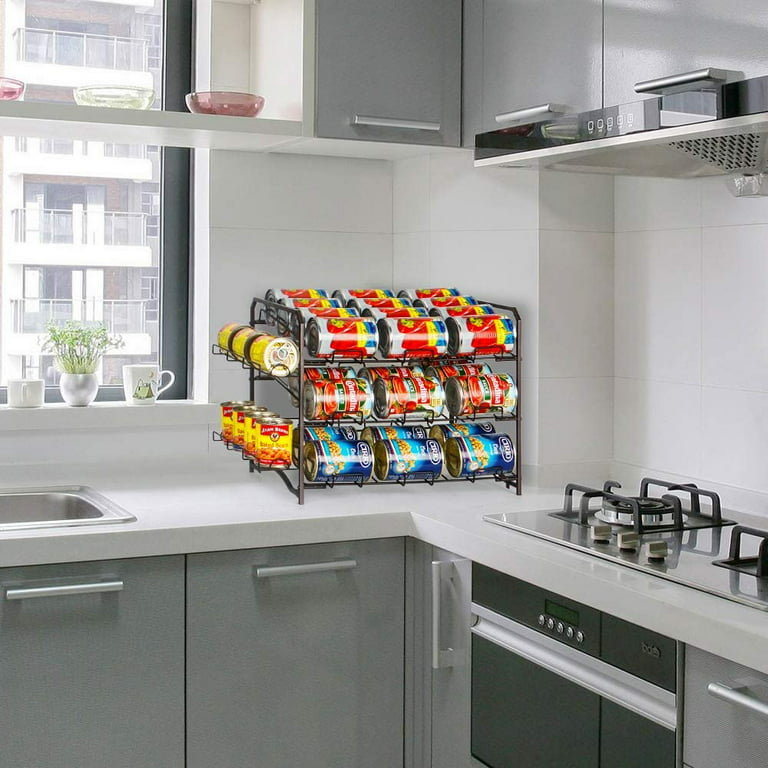 Kitchen Details 11.42-in W x 11.02-in H 3-Tier Freestanding Metal Can Rack