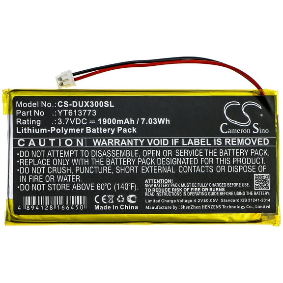 1900mAh XDUOO YT613773 Battery for X3