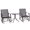 Gray#6, variant on 3-Piece Outdoor Glider Set with Coffee Table, 2 Gray Patio Rocking Chairs with Breathable Sling Fabric & Glass Tabletop for Backyard, Garden or Porch