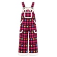 thumbnail image 4 of IWRICH Christmas Overalls for Men Xmas Santa Plush Jumpsuit with Pockets Adjustable Straps Straight Leg Festive Workwear Hot Pink S, 4 of 6