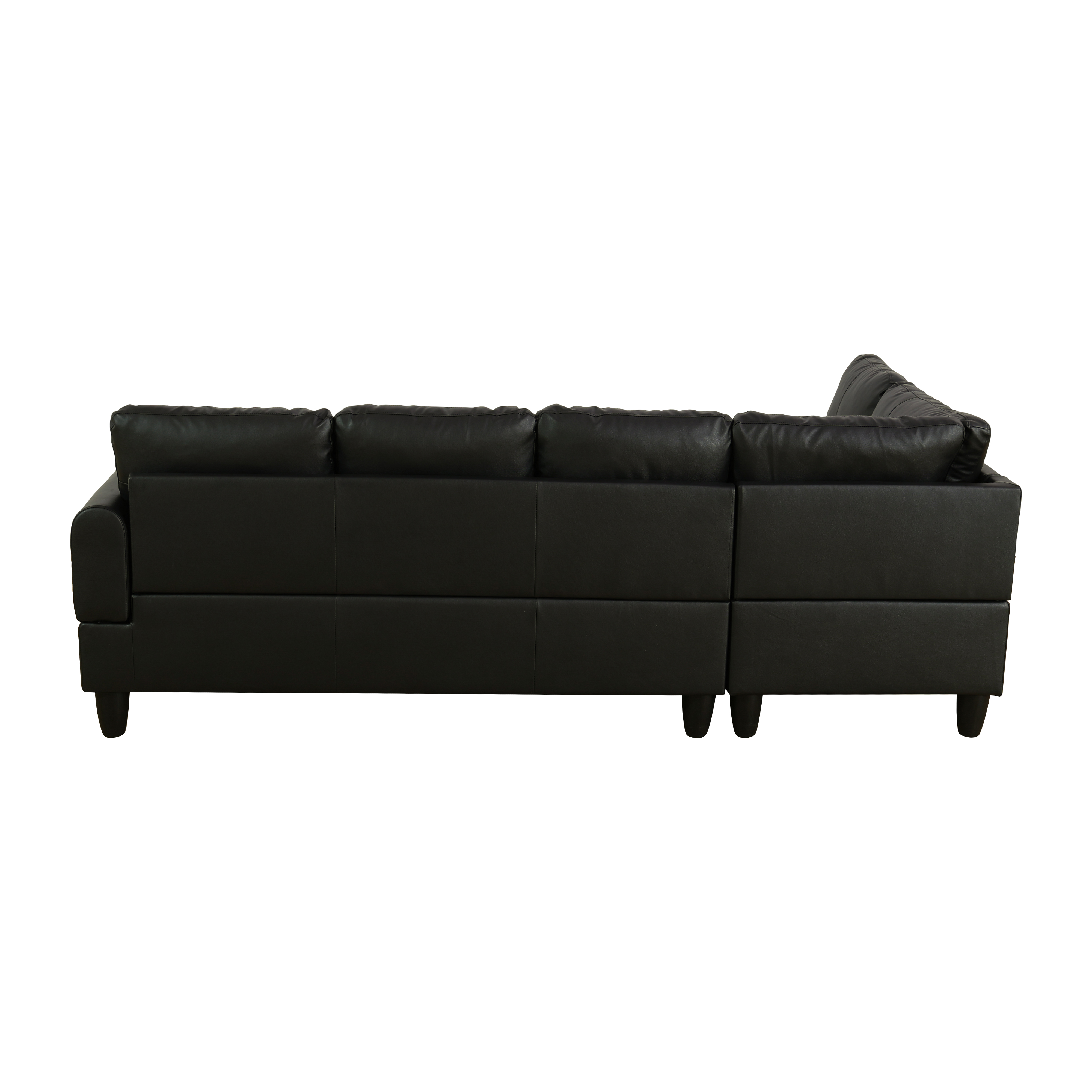 MAYEERTY 97" Faux Leather Sectional Sofa, 2-Piece Couch Living Room Sofa Set without Ottoman, Black (Left)