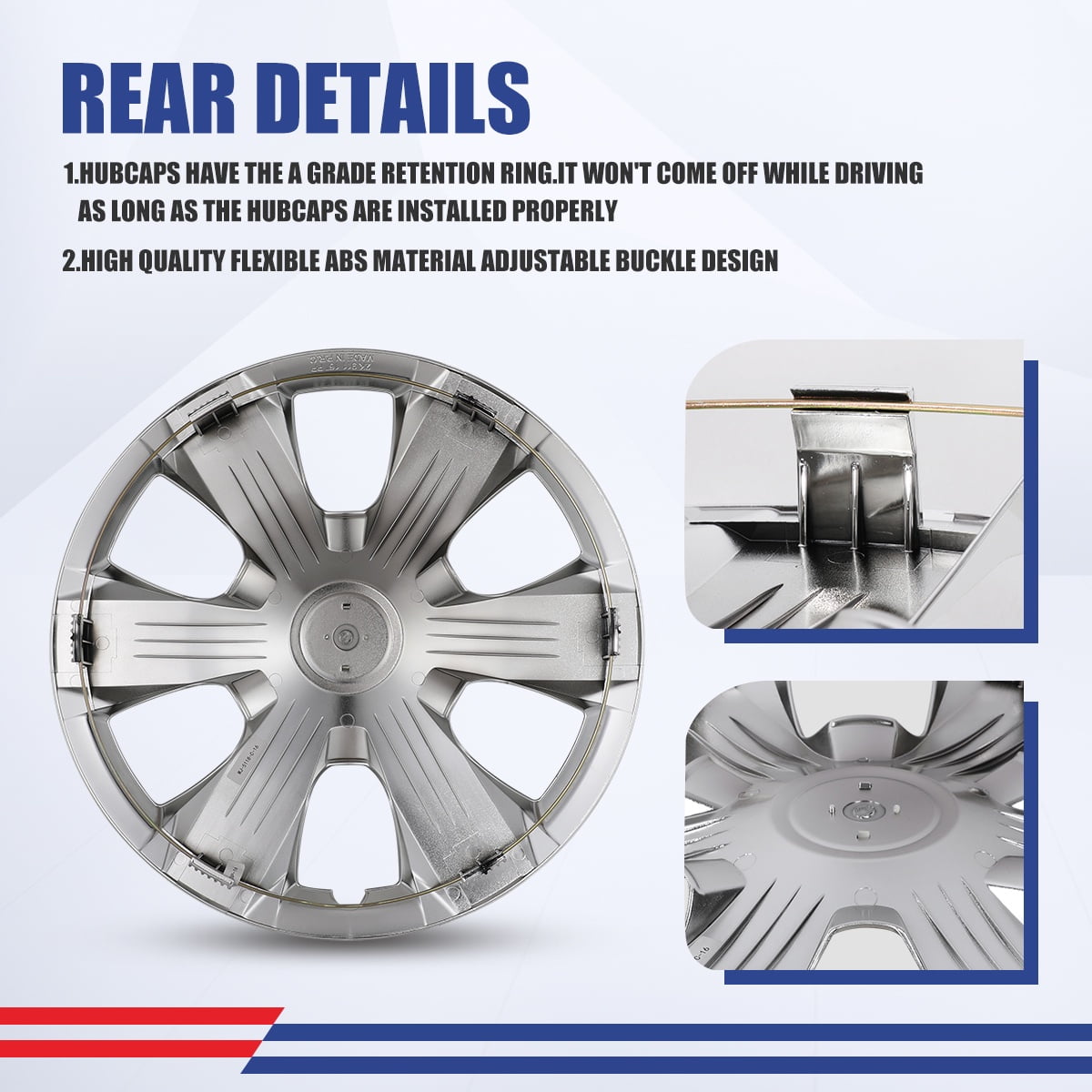 (4 Pack)16" Hubcaps Wheel Rims Cover for 2007-2011 Toyota Camry /2007-2011 Toyota Camry Hybrid Compatible with Steel Wheels Snap on Installation(16-inch,Chrome)