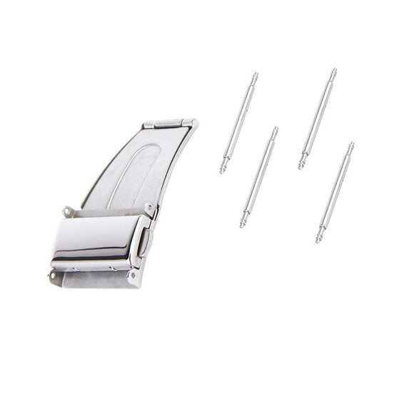 Hebilla de cierre desplegable doble plegable de acero inoxidable para correa de reloj