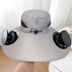 thumbnail image 2 of Sombrero de Pescador de Verano con ventilador dual alimentado por energía solar y USB, Hombres, ventilador fuerte de viento, carga solar USB, gris, 2 of 6