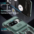 thumbnail image 5 of for Google Pixel 8 Pro Case with Slide Camera Cover+Screen Protector (1 Pack), Rotated Ring Kickstand Military Grade Shockproof Heavy Duty Protective Cover -Green, 5 of 14