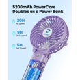 thumbnail image 3 of Kibee Ventilador Portátil De Mano – 5200 Mah Usb Recargable [20 Horas De Funcionamiento Máximo] Con Banco De Energía Plegable 180 Mini Ventilador Personal De 3 Velocidades Con Soporte Para Viajes/Al A, 3 of 5