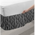 thumbnail image 2 of Leaves Bed Skirt, Striped and Surreal Monochrome Leafy Pattern Exotic Plants Modern, Elastic Bedskirt Dust Ruffle Wrap Around for Bedding Decor, 4 Sizes, Charcoal Grey and White, by Ambesonne, 2 of 2