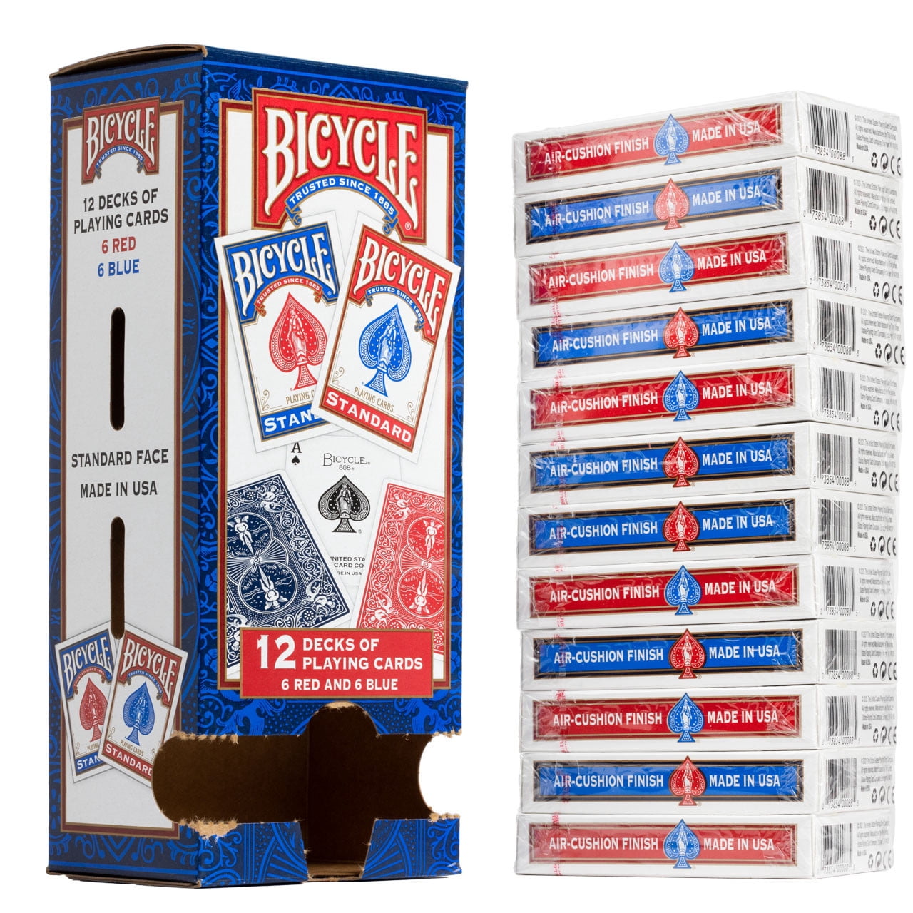 Standard 808 Playing Cards, 12-pack Red and Blue