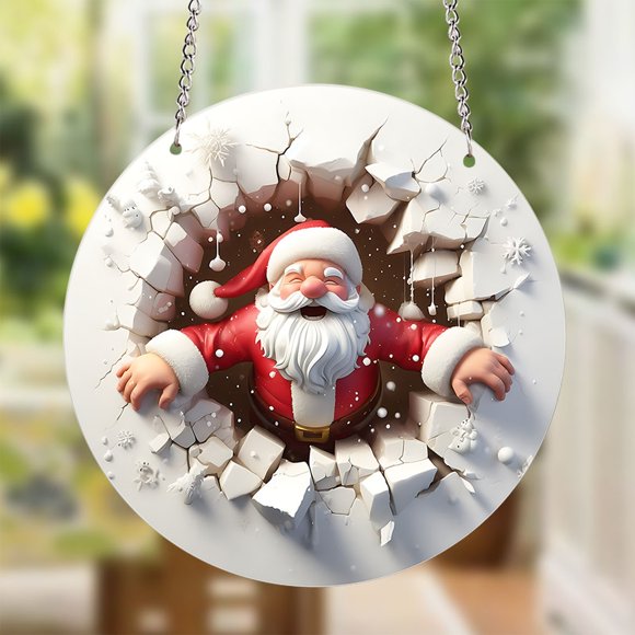 YYHDS Décorations Suspendues en Acrylique pour Fenêtres Maison de Neige et Décoration Murale du Père Noël pour Expositions de Vacances Décorations Festives pour Patios et Fenêtres Soldes Aujourd'hui Offres Prime
