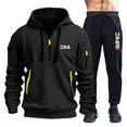 thumbnail image 5 of Conjuntos para hombre 2024, primavera otoño, sudadera con capucha y pantalones con cremallera, 2 piezas, chándal informal, traje deportivo para correr de marca para hombre, 5 of 5