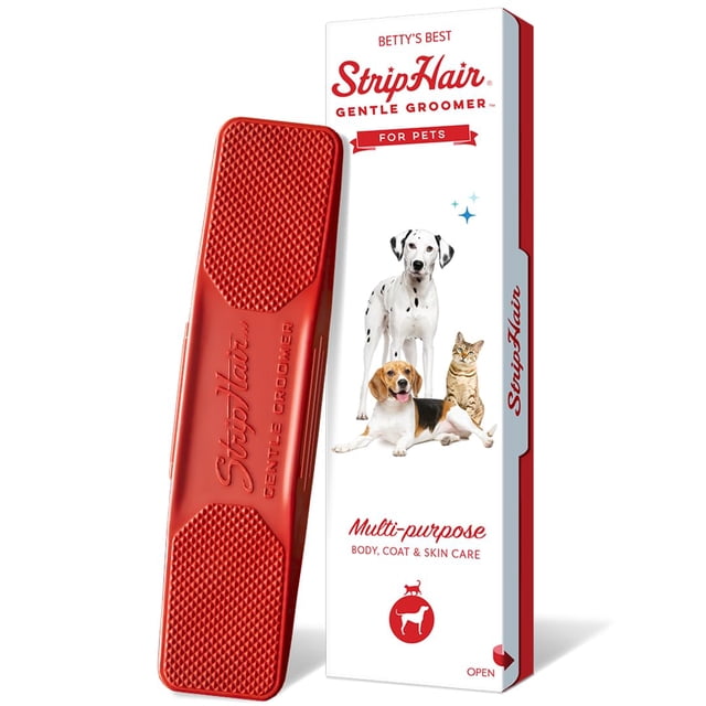 StripHair Gentle Groomer 6 en 1 para remover pelo de mascotas, rojo