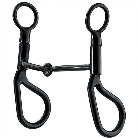 AH790 HILASON BLACK STEEL SNAFFLE MOUTH HORSE BIT