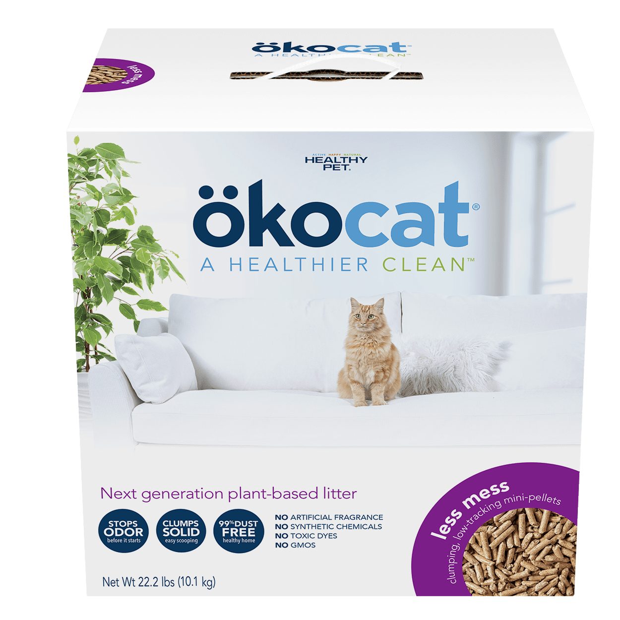 okocat Less Mess LowTracking Cat Litter, Clumping Wood Pellets, Dust