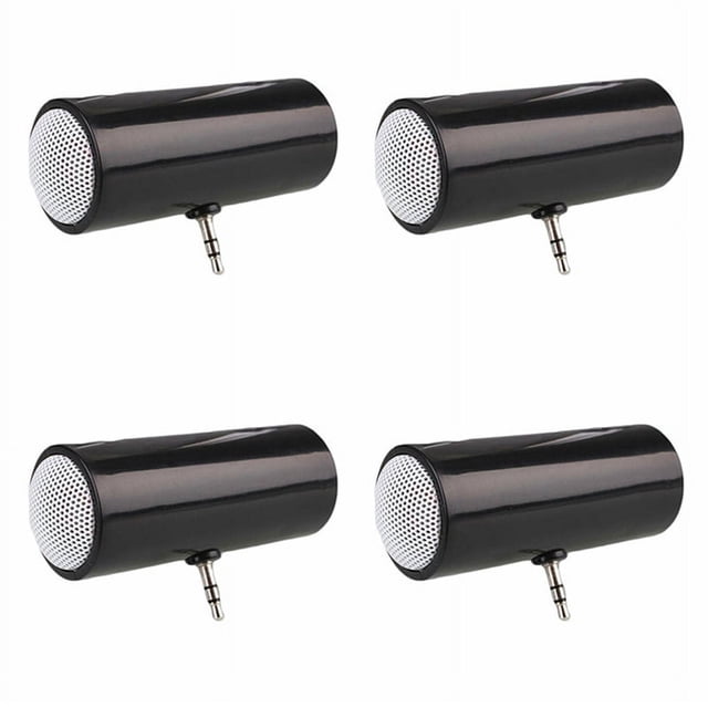 4X Mini Altavoz Estéreo con Conector de 3,5 mm, Reproductor de Música MP3 Portátil, Altavoz Amplificador para TeléFono MóVil, Tableta, PC-Negro