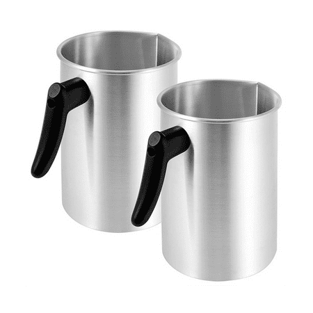 

2-Pack Aluminum Candle Making Depositing Pots 4 Lb Wax Melting Pot with No-Drip Spout and Heat Resistant Handle
