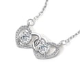 thumbnail image 2 of ZHOU LIU FU  925 Sterling Silver Double Heart Love Diamond Pendant Necklace 18" - Interlocking Heart Design - Anniversary Wedding Mothers Day Gift for Women Her, 2 of 6