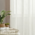 thumbnail image 4 of XWZO Linen Semi Sheer Curtains,Privacy Enhancing & Light Filtering Rod Pocket Drapes for Living Room with Tiebacks(Ivory,W42 x L54 Inch,2 Panels), 4 of 7