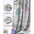 thumbnail image 3 of Easter Blackout Curtains for Bedroom Living Room Darkening Curtains 54 Inch Long Spring Grey Bunny Botanical Eggs Leaves Lattice Short Curtain for Small Window Treatment Grommet Drapes 52"x54"x2, 3 of 9