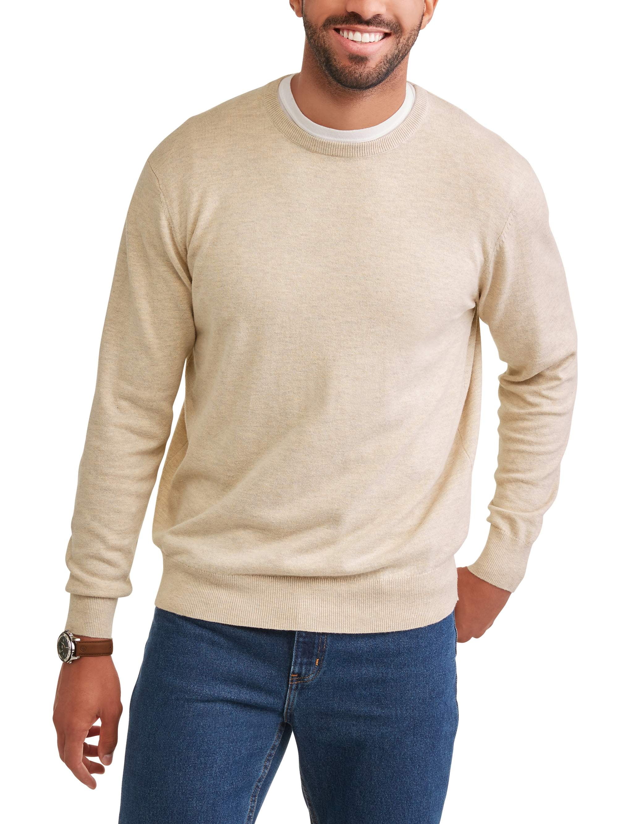 George Men's Crew Sweater, Up to Size 5XL - Walmart.com