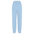thumbnail image 4 of LLYwey Womens Dress Pants for Work Ladies Casual Slim Loose Cotton and Linen Ankle Drawstring Elastic Nine Quarter Pants New Full Length Pants Trousers Regular Fitted Light Blue XL, 4 of 7