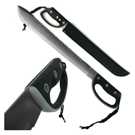 Supplies Full 24.75 Inch Rubber Grip Machete with Sheath Sword