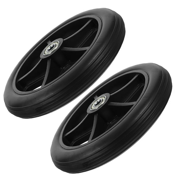 BESTYASH 2 Ensembles de Roues Solides pour Fauteuil Roulant en Caoutchouc Noir pour Conduite Fluide