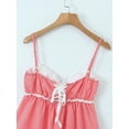 thumbnail image 4 of Women Summer Fashion Sweet Lace Plaid Print Mini Dress Cute V-neck Sexy Slim Backless Chic Straped Dresses-as1-M(US2), 4 of 5