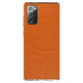 thumbnail image 1 of DistinctInk Clear Shockproof Hybrid Case for Samsung Galaxy Note 20 (6.7" Screen) - TPU Bumper, Acrylic Back, Tempered Glass Screen Protector - Orange Faux Leather Print Design - Printed Leather Image, 1 of 3