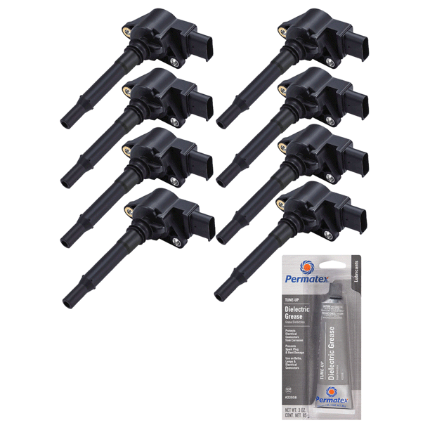 Set of 8 Ignition Coils and Permatex 22058 Dielectric TuneUp Grease